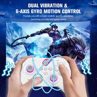 Reddening Vezeték Nélküli Kontroller Windows PC-hez, Gamepad TURBO/Hall-Trigger/RGB Világítási Módokkal, 3.5mm Audioporttal, Beépített Akkum 7
