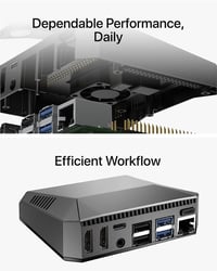 GeeekPi Argon One V2 Alumínium Ház Raspberry Pi 4-hez - Beépített Ventilátorral, Hűtőbordával és Bekapcsoló Gombbal, Retro Játékokhoz 3