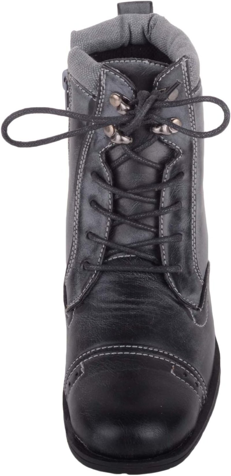 Absolute Footwear Lány Katonai Csizma Cipzárral, Fekete, 39 1/3-as Méret
