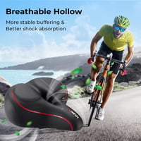 YOUNGDO Extra Széles Kerékpár Nyereg - Légáteresztő, Ütéselnyelő Univerzális Bicikli Ülés MTB, E-Bike és Városi Kerékpárokhoz, Vízálló Védőv 6