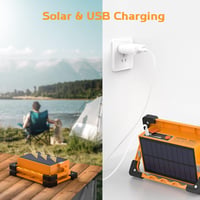 Stone Banks 80W Napelemes LED Munkalámpa 4 Üzemmóddal - 11000 mAh USB Akkumulátor, IP65 Vízálló, Mágneses, 5000 Lumen - Autószereléshez, Kem 2