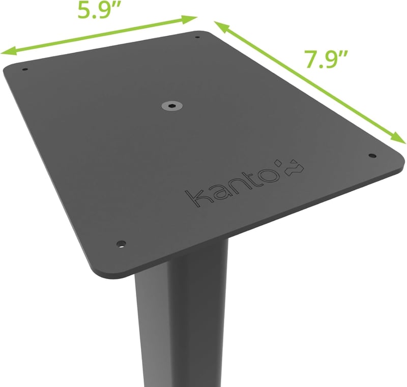 Kanto ST28 Univerzális Hangszóró Állvány Könyvespolc Hangszórókhoz - 28 Hüvelykes Fekete Acél Talp, 13,6 kg Teherbírás, Párban