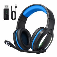 Fachixy FC100 2.4G bežične gaming slušalice s mikrofonom, 50+ sati — bez kabela za punjenje i USB prijamnika (stanje: vidi 2. sliku) 1