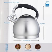 Easyworkz 2,3 literes indukciós vízforraló, rozsdamentes acél teafőző sípoló kannával 2