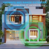 Aenxwa WiFi Jelerősítő 1200 Mbit/s Dual Band 2.4GHz+5GHz - 4 Antennás Vezeték Nélküli Hálózati Repeater Router Üzemmóddal és LAN/WAN Porttal 3