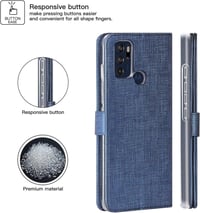 Motorola Moto G60S kék flip tok - mágneses, kártyatartós, állványos 5
