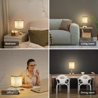 Vintage LED éjjeli lámpa szett, érintős fényerőszabályzással, USB és Type-C töltővel 5