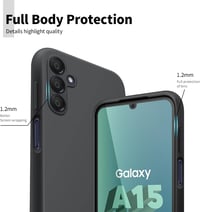 Samsung Galaxy A15 4G/5G Prémium Szilikon Tok - Fekete, Ütésálló AUKASE Védőtok 4