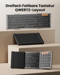 ProtoArc XK01 Plus Bluetooth QWERTZ Összecsukható Billentyűzet Numerikus Résszel - 3 Csatornás Kapcsolat iPad iOS Android Windows Eszközökhö 2