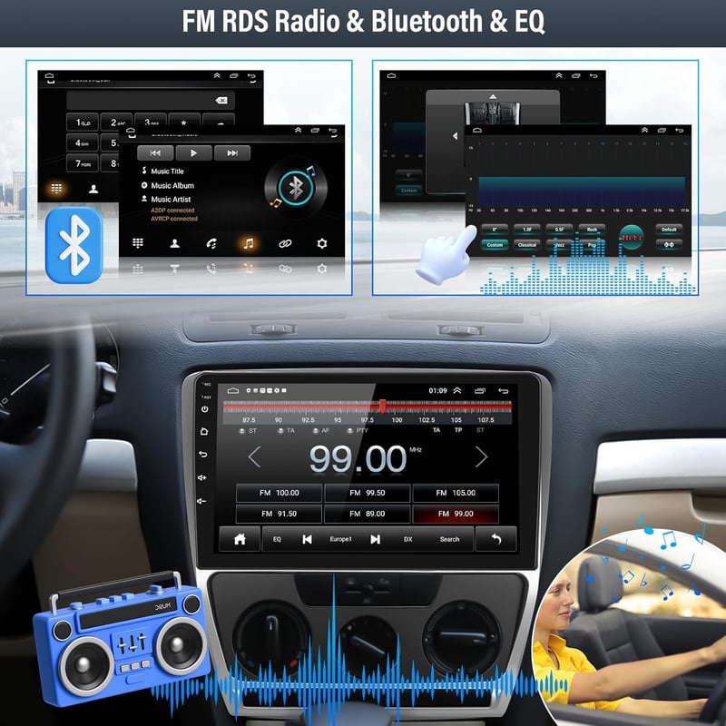 VW Skoda Octavia Android 13 autórádió 10,1" GPS, CarPlay, 2+64GB (2007-2013)