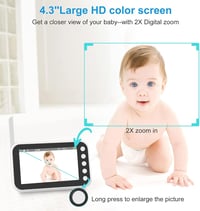 MYPIN HD Bébiőr Kamera 4.3" LCD Kijelzővel, Éjjellátó és Kétirányú Hang 2