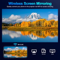 POYBPCY K8 Full HD 1080P WiFi Projektor - 5G/Bluetooth/16000 Lumen/200" Képernyő - Hordozható Házimozi Kompatibilis Okostelefonnal/Fire Stic 4