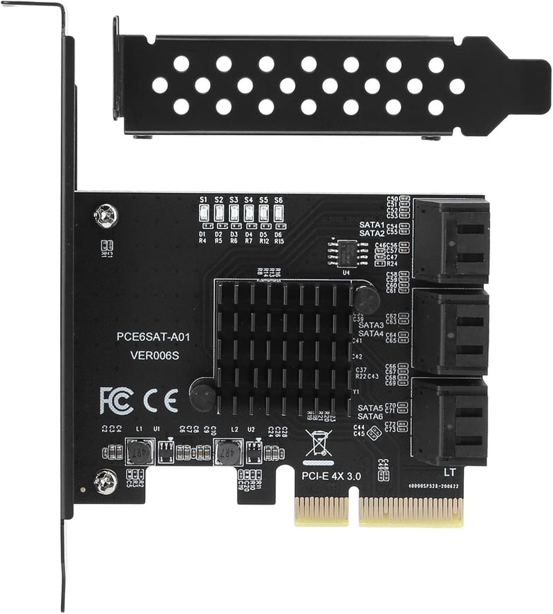 ASHATA PCIe 6 portos SATA 3.0 bővítőkártya SSD és HDD-hez