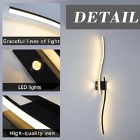 minifair 100 cm Fekete LED Fali Lámpa - Szabályozható Fényerejű Modern Akril Világítás Kiegészítő Fényforrással Nappaliba, Folyosóra, Lépcső 3