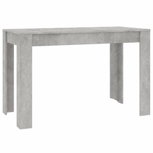 Masă de dining vidaXL din lemn compozit, gri beton, 120x60x76 cm — defectă — defectă, pentru piese: un element este rupt (stare: vezi a 2-a imagine)