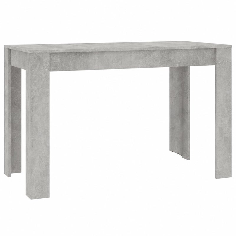 vidaXL blagovaonski stol od konstruiranog drva, betonsko siva boja, 120x60x76 cm — neispravno — neispravno, za dijelove: jedan element je slomljen (stanje: vidi 2. sliku)
