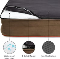 BEDSURE Ortopédikus Kutyaágy 71x58 cm, Tojástartó Habos Kisállat Fekhely, Mosható Csúszásgátlós Kutyakanapé Közepes Kutyáknak, Barna 6