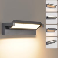 KUKAK 36W LED Kültéri Fali Lámpa, IP65 Vízálló, 3000K Meleg Fehér, 350° Forgatható Panel, Alumínium, Sötétszürke - Kerthez, Teraszhoz, Erkél 11