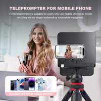 LENSGO TC7S Hordozható Mini Teleprompter Okostelefonhoz - Összecsukható Súgógép iOS és Android Készülékekhez, Vloghoz, Élő Közvetítéshez, Ok 7