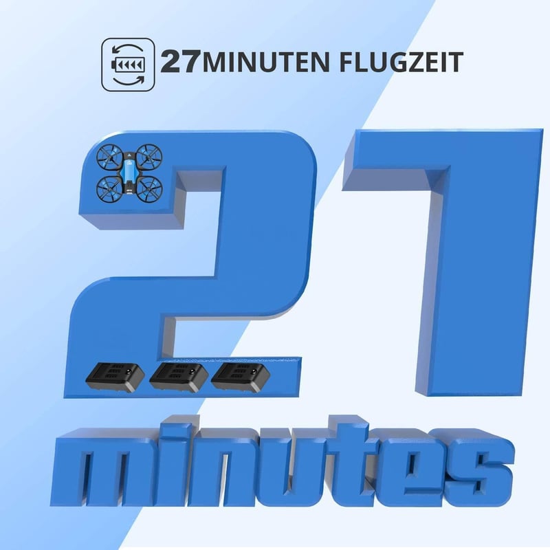 4DRC V8 Mini Drón Gyerekeknek - 27 Perces Repülési Idő, 3 Akkumulátor, Kézmozdulattal Irányítható, Magasságtartás, 360° Forgás, Kezdőbarát, 