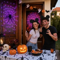 Halloween party set: 1x LED mreža + 1x banner + 1x girlanda + 97-dijelni set + 2x uši + 1x umjetna krv 1