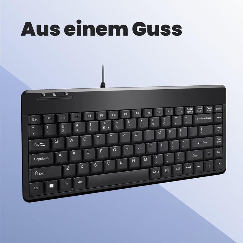 Perixx PERIBOARD-409 U Mini USB billentyűzet - Kompakt német QWERTZ - Vezetékes, zongoralakk
