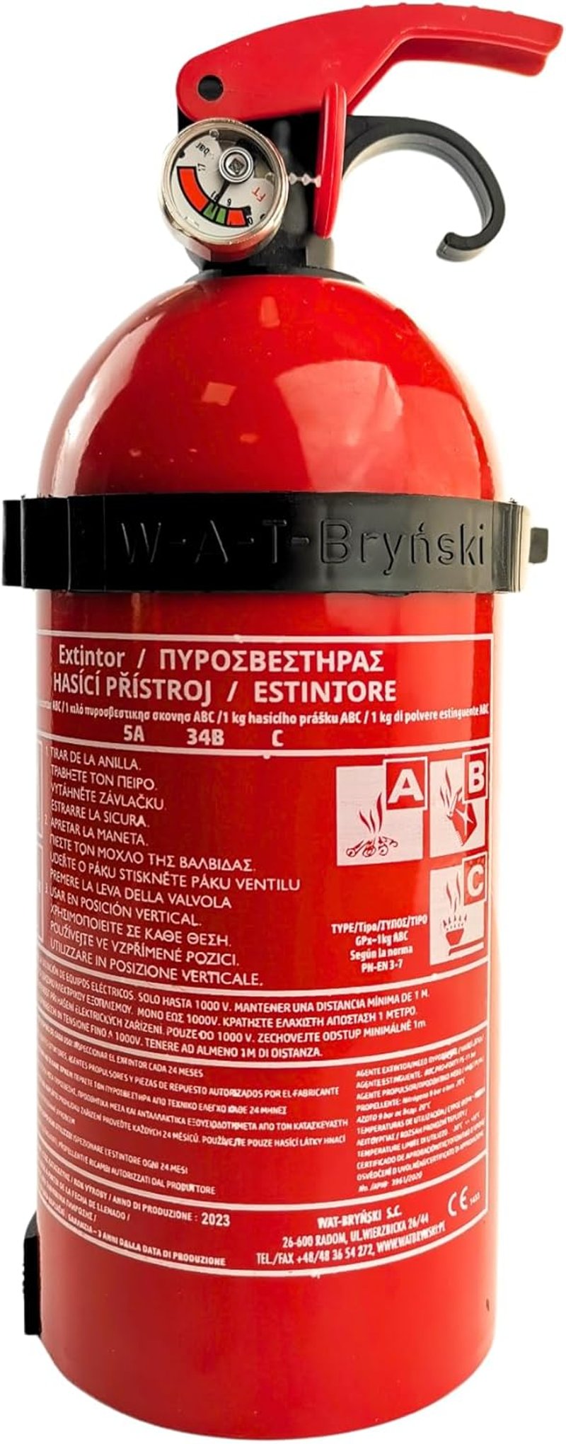 notlok Safety Work 2 db 1 kg-os ABC Poroltó Készülék | Elektromos Eszközökhöz < 1000 V | Mini Tűzoltó Készülék Konyhába és Autóba | Tartóval
