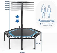 Yorbay Fitness Trambulin 126cm - Állítható Magasságú Beltéri Ugrálóeszköz 150kg Teherbírással 2