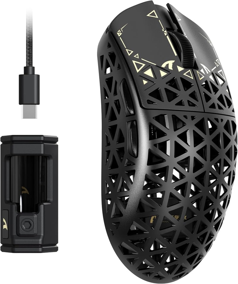 ATTACK SHARK R5 Ultra Szénszálas Vezeték Nélküli Gamer Egér, 39g Ultrakönnyű, 8000Hz Mintavételezés, 42000DPI, Háromféle Csatlakozás, Window