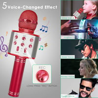 KIDWILL Bluetooth Karaoke Mikrofon Gyerekeknek - Piros, Beépített Hangszóróval és FM Rádióval 5