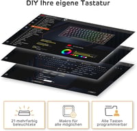 RK ROYAL KLUDGE RK84-DE 75% Kompakt Mechanikus Gamer Billentyűzet, Kék Kapcsolók, RGB Háttérvilágítás, Bluetooth/2.4GHz, Mac és Windows Komp 5