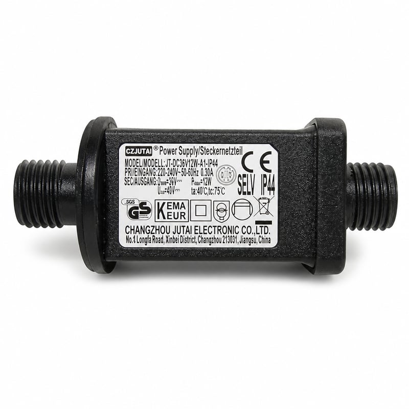 CZJUTAI JT-DC36V12W-A1-IP44 Vonkajší napájací adaptér 36V 12W IP44 pre micro LED svetelnú reťaz, transformátor pre svetelnú reťaz Konstsmide 3866-800