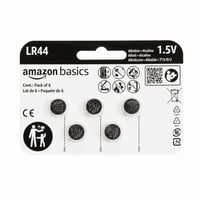 Alkalická gombíková batéria Amazon Basics LR44 1,5 V, bez ortuti, balenie 5 ks (1 ks chýba) 1