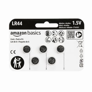 Amazon Basics LR44 alkalne dugmaste baterije 1,5V bez žive, pakiranje od 5 komada (jedna baterija nedostaje)