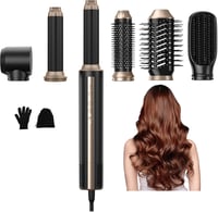 UKLISS Pro Airstyler 6 az 1-ben Ionos Hajformázó, 1400W, 110.000 RPM, Automata Hajgöndörítő és Egyenesítő Funkcióval, Minden Hajtípusra 1