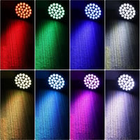 Ukfog 216W RGBW LED Par Reflektor - 27x8W DMX Diszkó Fény Távirányítóval - 6 Üzemmódú Színpadi Világítás DJ Partikra, Esküvőkre, Karácsonyi  - 1 PC 4