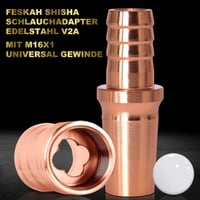 Rozéarany Shisha Tömlő Adapter Szett - Rozsdamentes Acél, 2 db 2