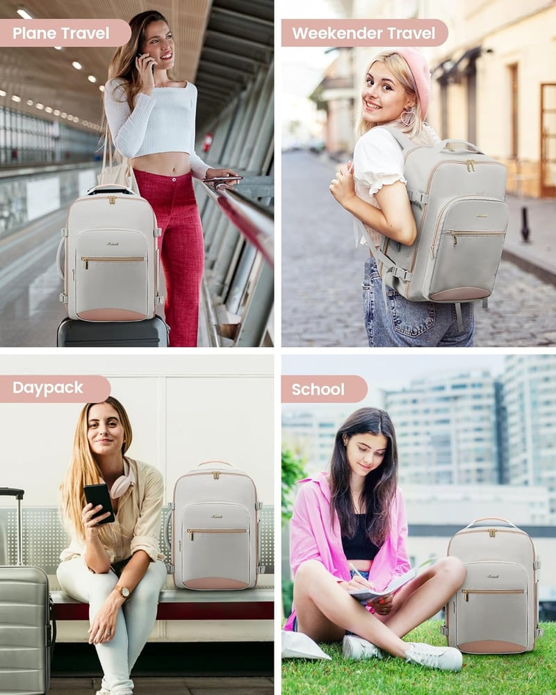 Lovevook 40L Kézipoggyász Hátizsák Repülőgépre - Vízálló Utazótáska 17" Laptophoz, Női Bőrönd Hátizsák Üzleti Utakra, Túrázáshoz, Hétvégi Ki