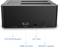 RSHTECH USB 3.0 Alumínium HDD/SSD Dokkoló 2 Tárhelyhez, Klónozással, SD/TF Kártyaolvasóval 6