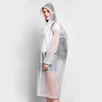ZLXFT Unisex Esőponcsó Kapucnival - Vízálló Átlátszó Esőkabát Túrázáshoz, Kerékpározáshoz, Kempingezéshez és Utazáshoz, Fehér 3