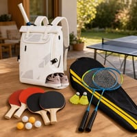 Set za sportove s reketima: tenis ruksak s pretincem za tenisice + badminton set s 2 reketa i 2 loptice 1
