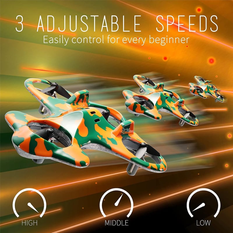 SainSmart Jr. Zöld Mini Drón Gyerekeknek - 3D Flip, 3 Sebesség, 2 Akkumulátor