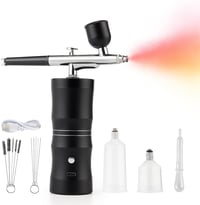 IeBilif Hordozható Airbrush Készlet - Akkumulátoros Mini Festékszóró Pisztoly Köröm, Tetoválás, Torta és Smink Dekoráláshoz - Alumínium Kivi 1