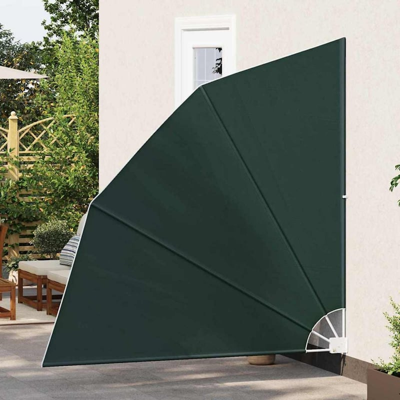 vidaXL Erkély adatvédelmi képernyő 140x140 cm Sötétzöld Poliészter