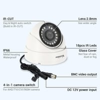 WESTSHINE 1080P Kültéri Biztonsági Dóm Kamera - 4-in-1 Kompatibilitás, 2.8mm Széles Látószög, 65 Láb Éjjellátó, IP66 Vízálló, Fém Ház 2