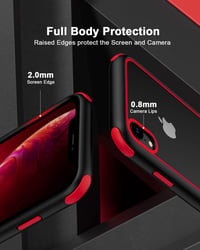 MobNano Ultra Hybrid átlátszó iPhone XR tok - ütésálló, fekete-piros szegéllyel 4