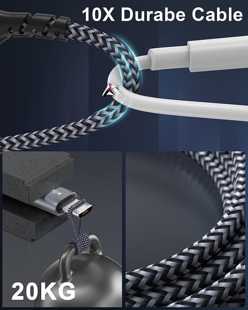 Tartós NINGKPOW Fonott Micro USB Töltőkábel 1m