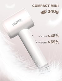GRT PRO SmartAI-Temp Pro Hajszárító - 2200W, 200 Millió Negatív Ion, 340g Ultrakönnyű, AI Hőmérséklet Szabályozás, Gyorsszárítás, Utazáshoz  5