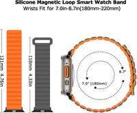 Apple Watch szilikon szíj mágneses csattal - 38-49mm, szürke-narancs 6