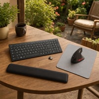 Ergonomický pracovný set: klávesnica + vertikálna myš + podložka + opierka zápästia 1